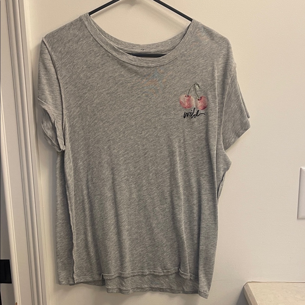 We The Free Gray Tee with Cherry Graphic
